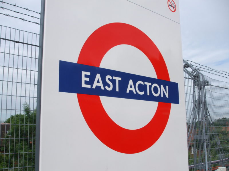 East Acton Station sign