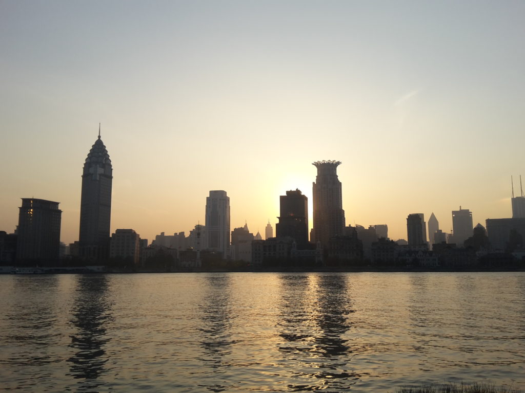 sunset on the Bund