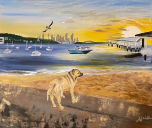Dog on Sydney Harbour beach