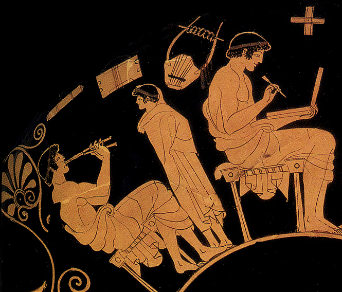Ancient Greek image man with laptop