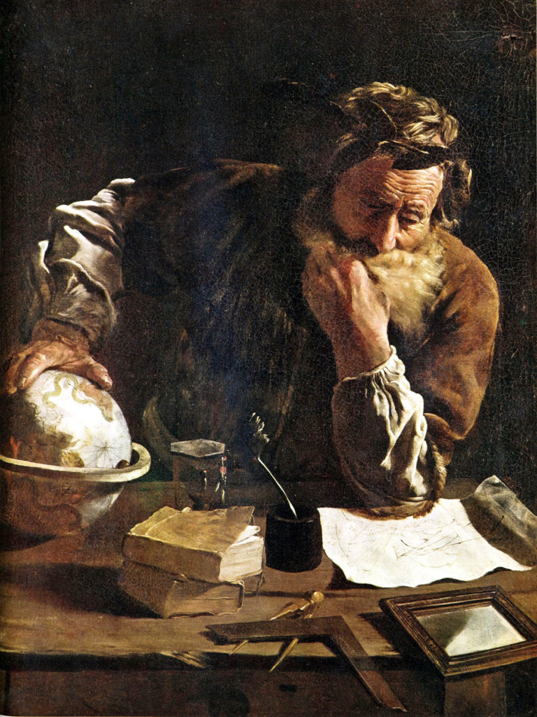 Archimedes at desk