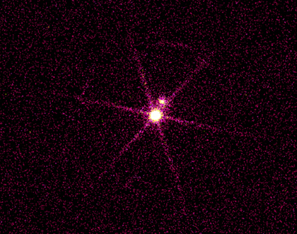 An x-ray image of Sirius A and B taken by the Chandra X-ray observatory