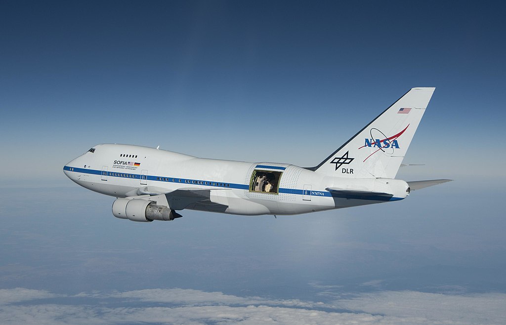 The SOFIA telescope on board the Boeing 747