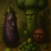 vegetables with faces